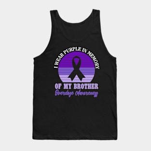 I Wear Purple In Memory Of My Brother Overdose Awareness Tank Top